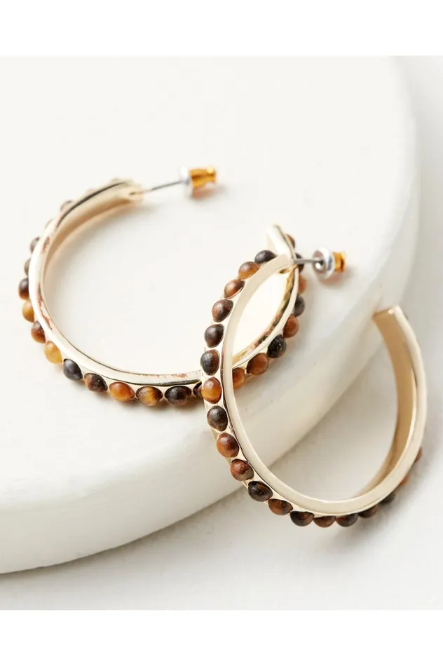 Soft Surroundings Samara Hoop Earring Browngold Women Jewelry