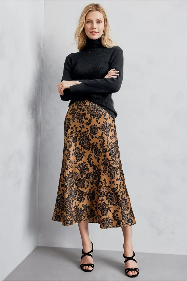 Soft Surroundings Samira Skirt Neutral Floral Women Skirts Soft Surroundings Samira Skirt Neutral Floral Women Skirts