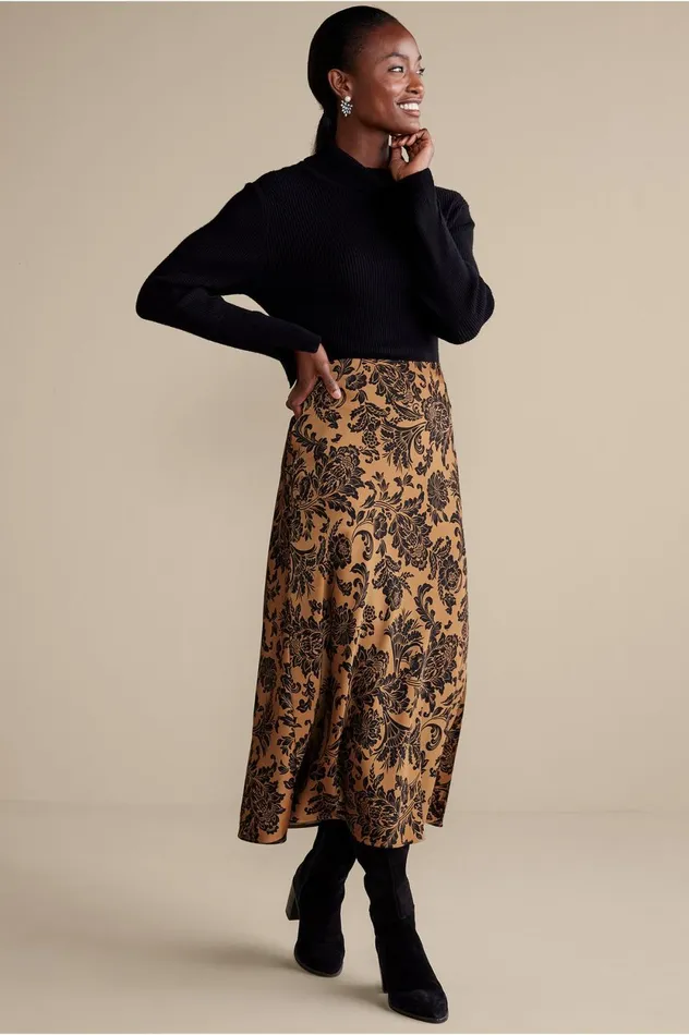 Soft Surroundings Samira Skirt Neutral Floral Women Skirts Soft Surroundings Samira Skirt Neutral Floral Women Skirts