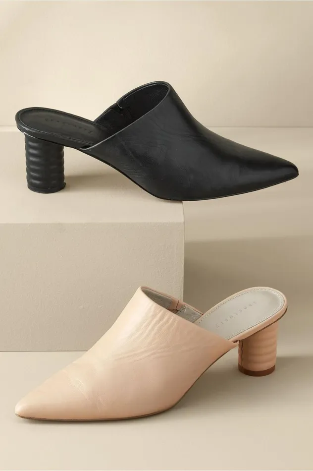 Soft Surroundings Sanctuary Swag Textured Heel Slide Black Women Shoes
