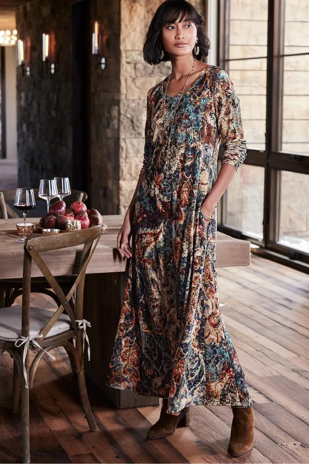Soft Surroundings Santiago Stretch Velvet Dress Black Women Dresses Soft Surroundings Santiago Stretch Velvet Dress Black Women Dresses