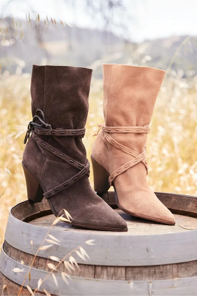 Soft Surroundings Schutz Portia Belted Bootie Honey Peach Women Shoes Soft Surroundings Schutz Portia Belted Bootie Honey Peach Women Shoes