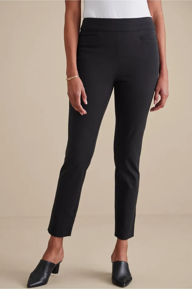 Soft Surroundings Superla Pull On Straight Leg Pants Black Women Pants Soft Surroundings Superla Pull On Straight Leg Pants Black Women Pants