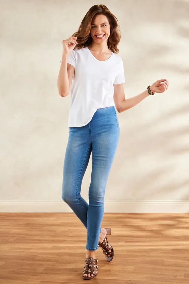 Soft Surroundings Supremely Soft PullOn Skinny Jeans Crawford Wash Women Jeans Soft Surroundings Supremely Soft PullOn Skinny Jeans Crawford Wash Women Jeans