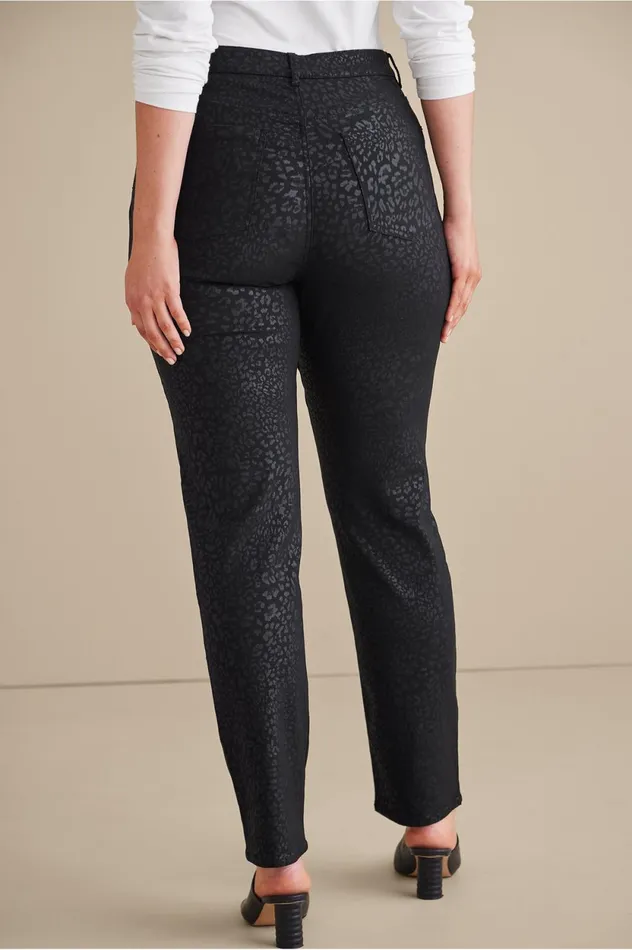 Soft Surroundings Ultimate Denim Animal Straight Leg Jeans Metallic Animal Women Jeans Soft Surroundings Ultimate Denim Animal Straight Leg Jeans Metallic Animal Women Jeans