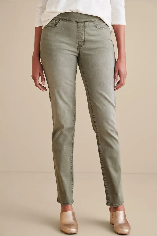 Soft Surroundings Ultimate Denim PullOn Relaxed Straight White Women Jeans Soft Surroundings Ultimate Denim PullOn Relaxed Straight White Women Jeans