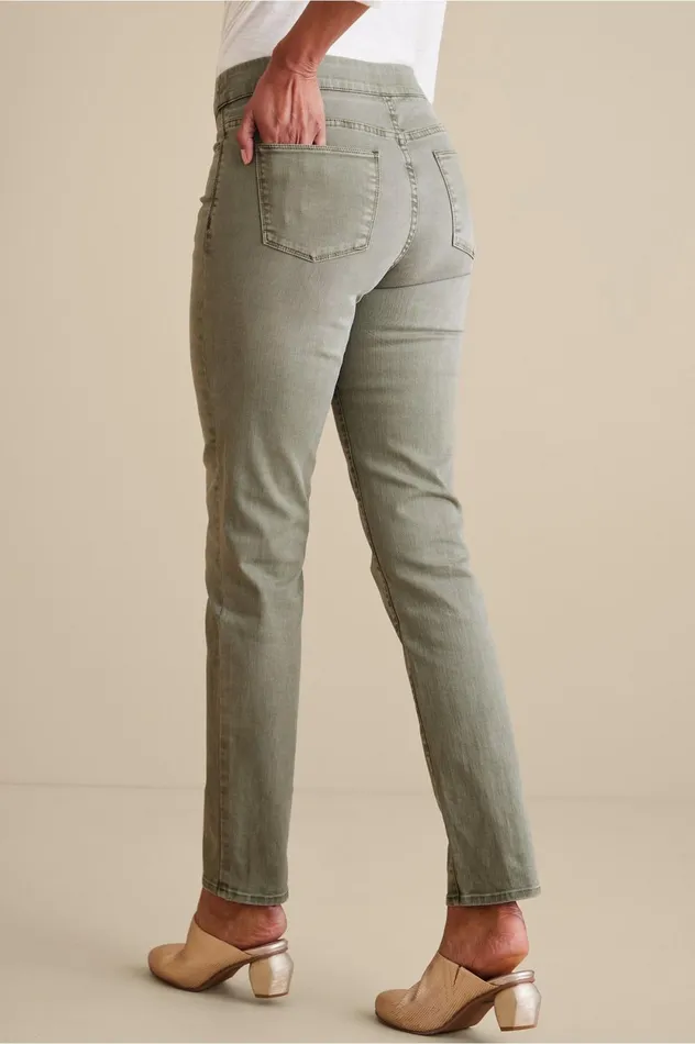 Soft Surroundings Ultimate Denim PullOn Relaxed Straight White Women Jeans Soft Surroundings Ultimate Denim PullOn Relaxed Straight White Women Jeans