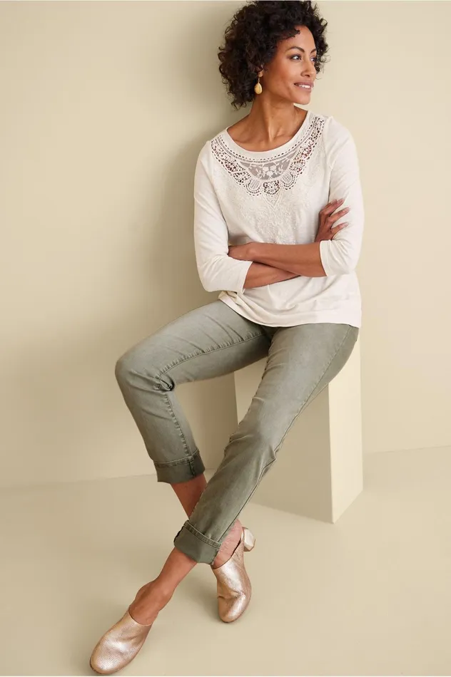 Soft Surroundings Ultimate Denim PullOn Relaxed Straight White Women Jeans Soft Surroundings Ultimate Denim PullOn Relaxed Straight White Women Jeans