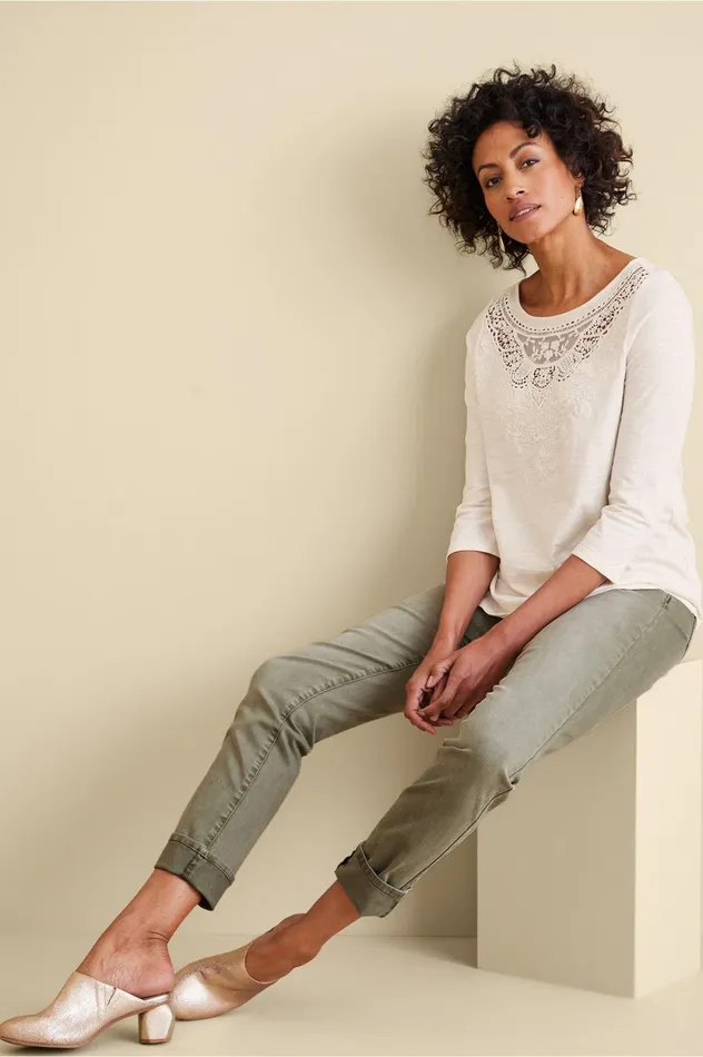 Soft Surroundings Ultimate Denim PullOn Relaxed Straight White Women Jeans Soft Surroundings Ultimate Denim PullOn Relaxed Straight White Women Jeans