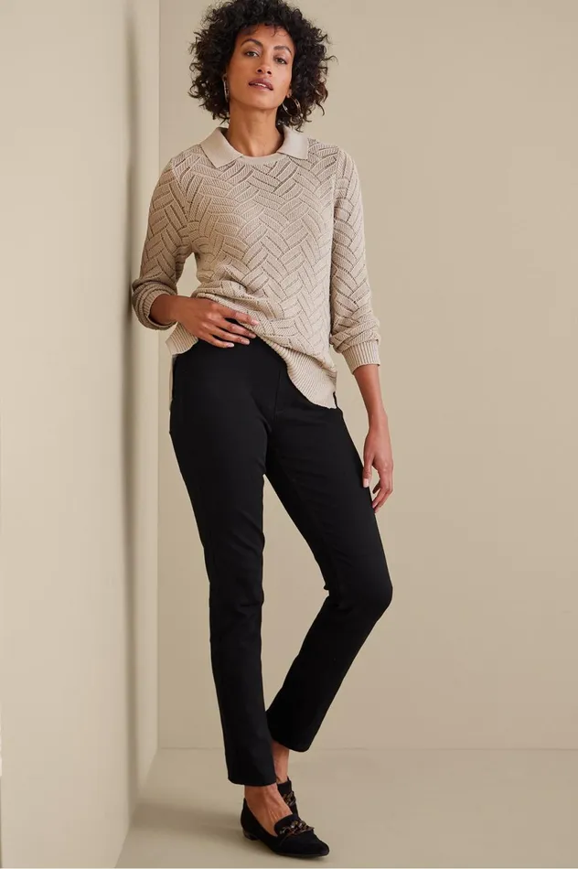 Soft Surroundings Ultimate Denim PullOn Slim Leg Jeans Black Women Jeans