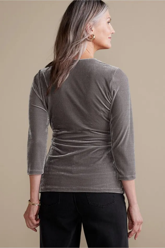 Soft Surroundings Velvet Alyssa Knit Top Cabernet Women Tops Soft Surroundings Velvet Alyssa Knit Top Cabernet Women Tops