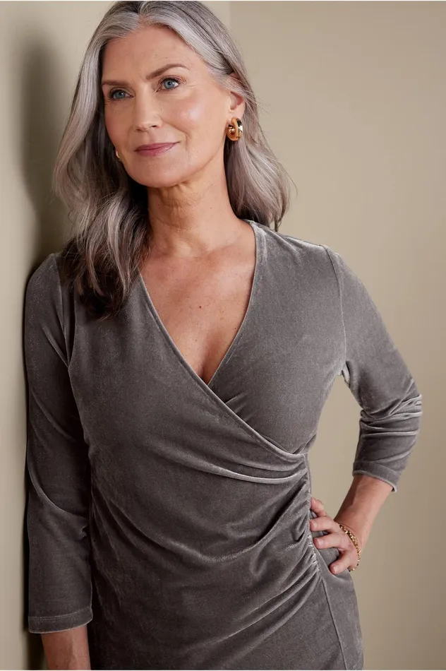 Soft Surroundings Velvet Alyssa Knit Top Cabernet Women Tops Soft Surroundings Velvet Alyssa Knit Top Cabernet Women Tops