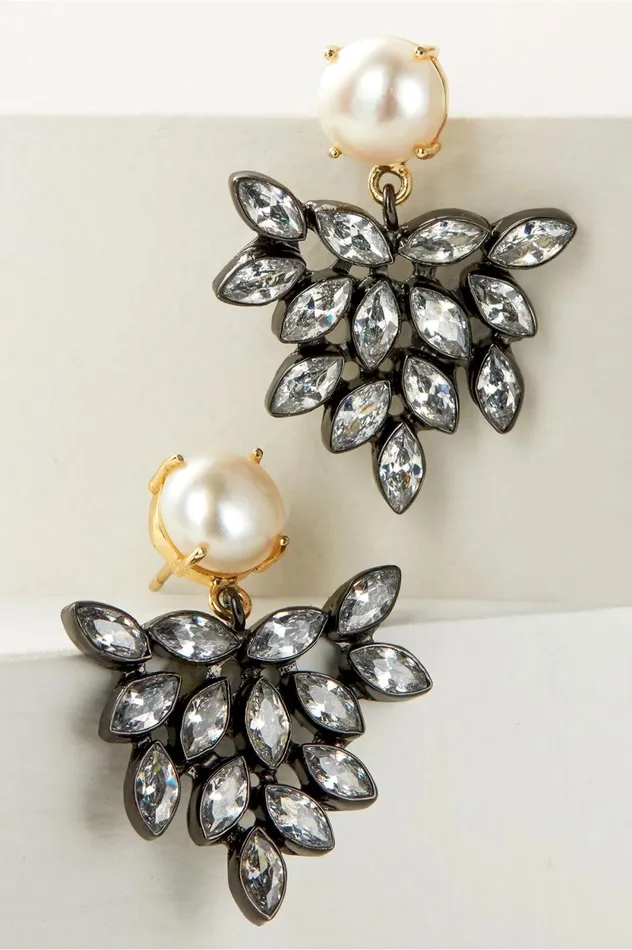 Soft Surroundings Vivienne Pearl Statement Earring Smoky Multi Women Jewelry