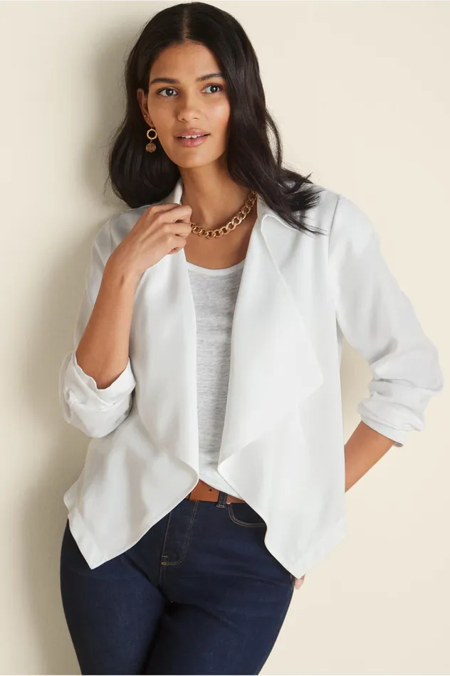 Soft Surroundings Women Fontanne Jacket Medium Denim Women Toppers