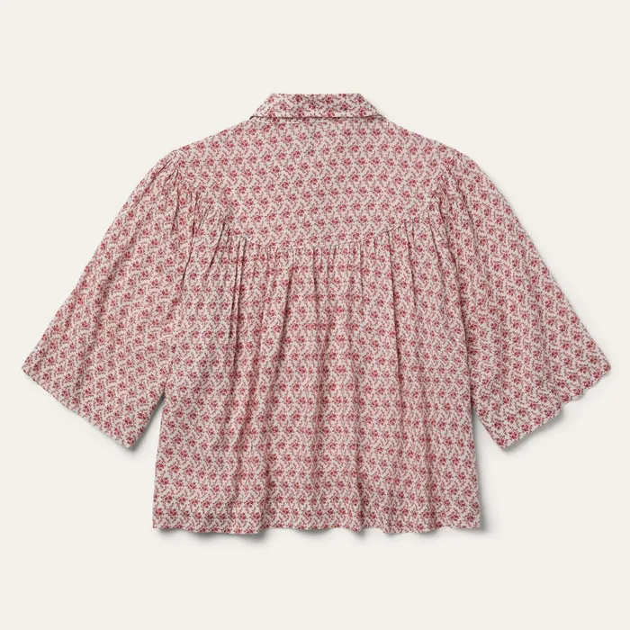 Stetson Blouses Women ShortSleeved Cottage Floral Blouse Red