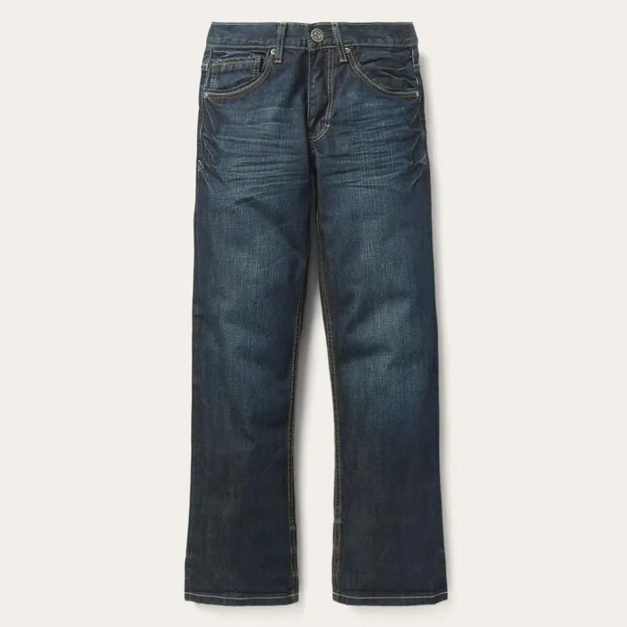 Stetson Boot Cut Men 1312 Fit Jeans With A Pieced Back Pocket Blue