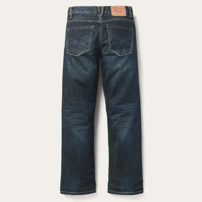 Stetson Boot Cut Men 1312 Fit Jeans With A Pieced Back Pocket Blue