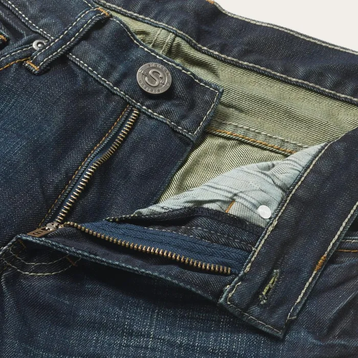 Stetson Boot Cut Men 1312 Fit Jeans With A Pieced Back Pocket Blue