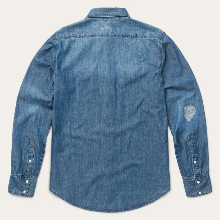 Stetson Denim Shirts Men Medium Blue Denim Shirt Blue