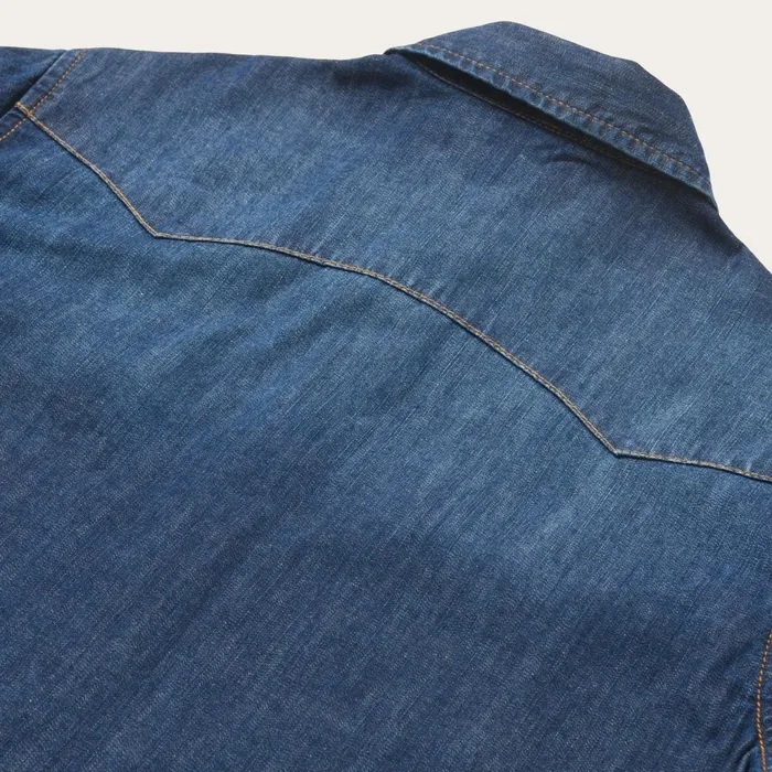 Stetson Denim Shirts Women Dark Denim Snap Front Shirt Blue