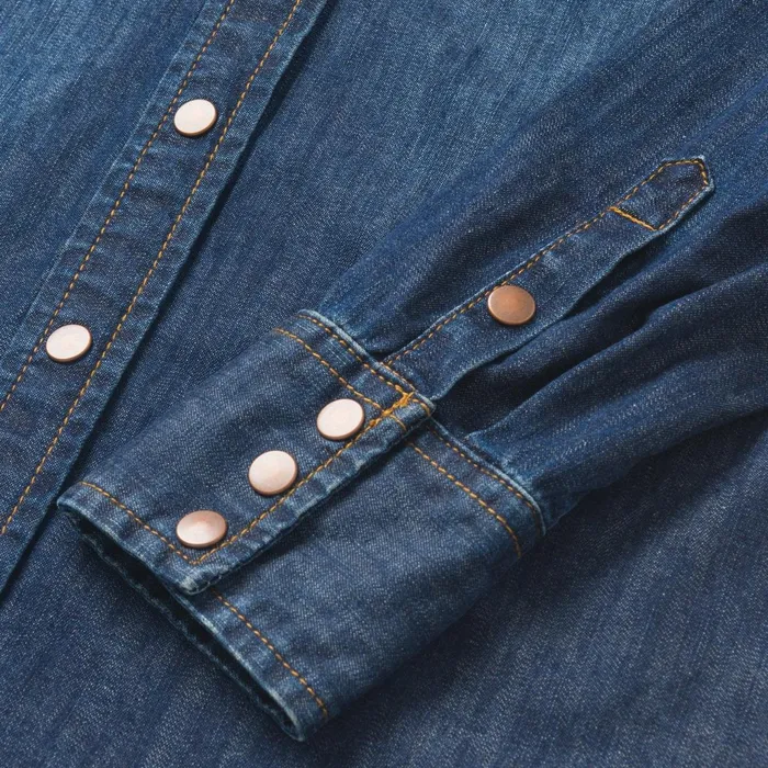 Stetson Denim Shirts Women Dark Denim Snap Front Shirt Blue