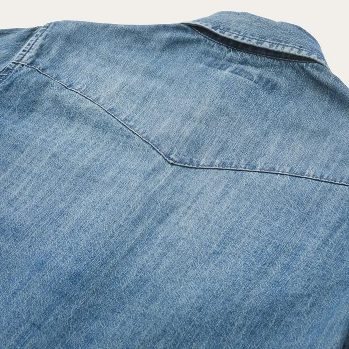 Stetson Denim Shirts Women Denim Snap Front Western Shirt Blue