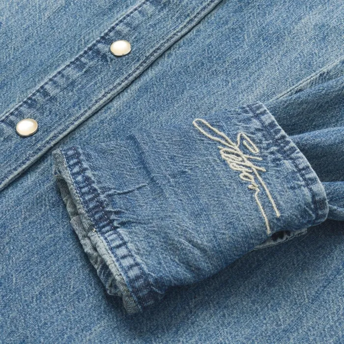Stetson Denim Shirts Women Denim Snap Front Western Shirt Blue