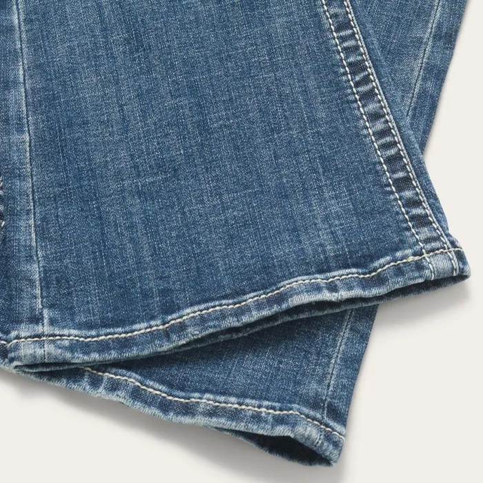 Stetson Denim Women 816 Fit Jeans With White quotSquot Back Pocket Blue