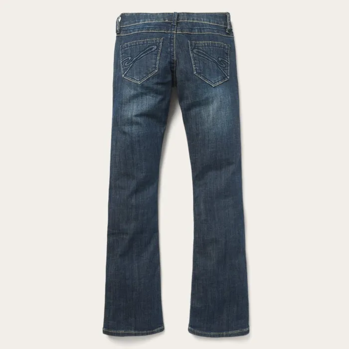 Stetson Denim Women 818 Bootcut Jean With quotSquot Back Pocket Blue