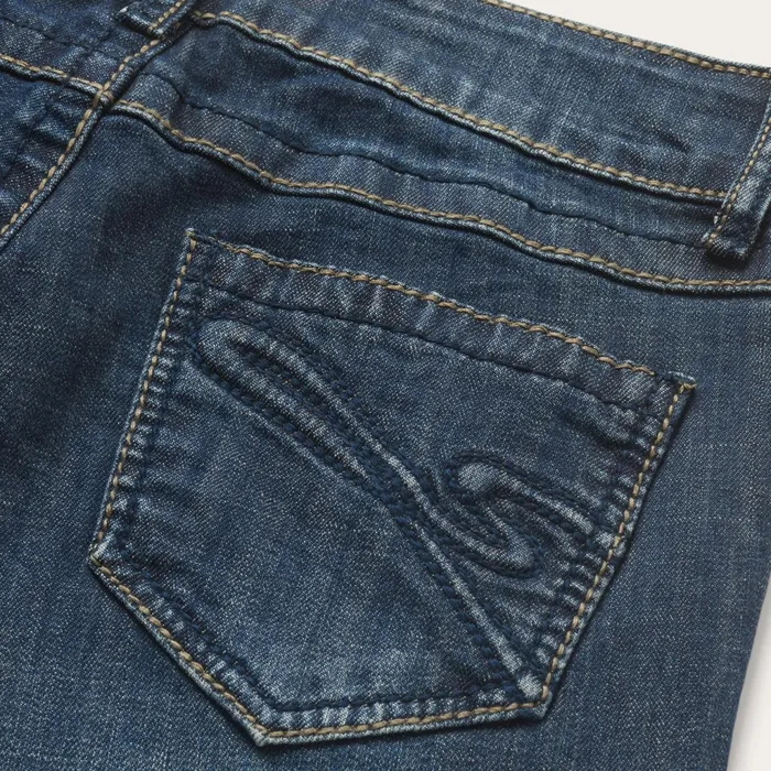 Stetson Denim Women 818 Bootcut Jean With quotSquot Back Pocket Blue