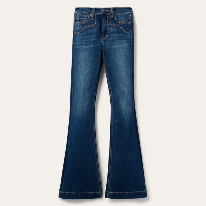 Stetson Denim Women 921 High Rise Flare Jeans Blue