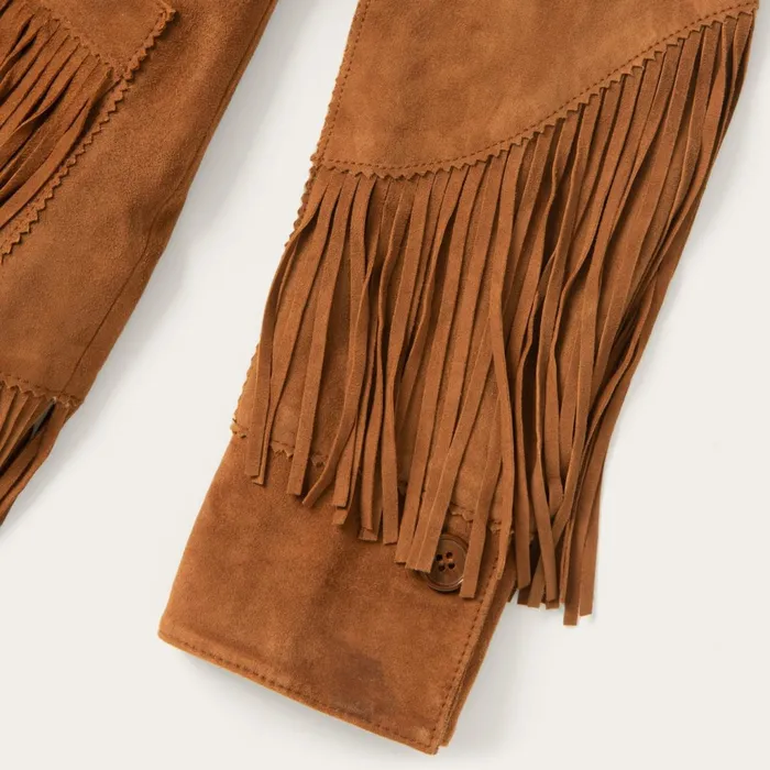 Stetson Fringe Jackets Women Lamb Suede Fringed Jacket Brown