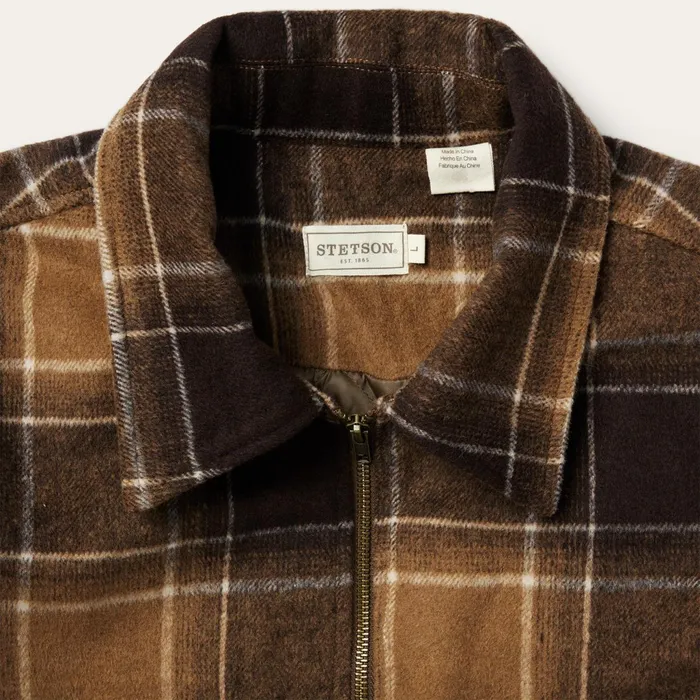 Stetson Jackets Men Brown Plaid Western Coat Brown