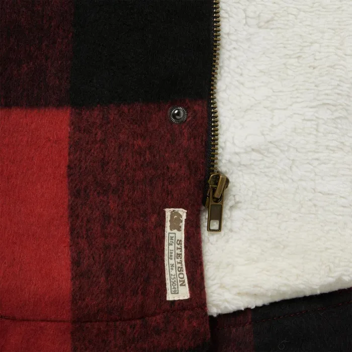 Stetson Jackets Men Buffalo Plaid Western Coat Red