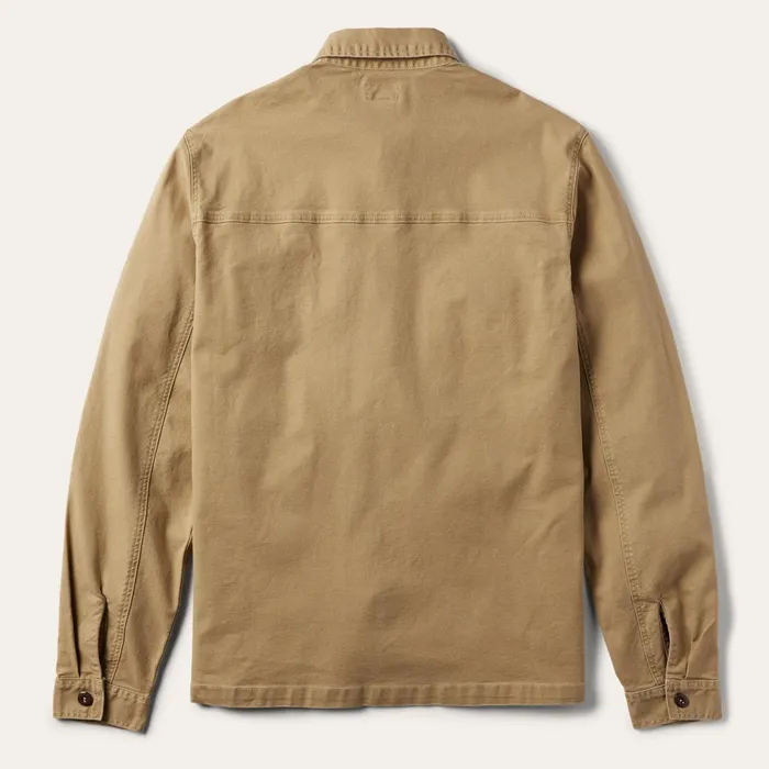 Stetson Jackets Men Camel Stretch Canvas Shirt Jacket Brown