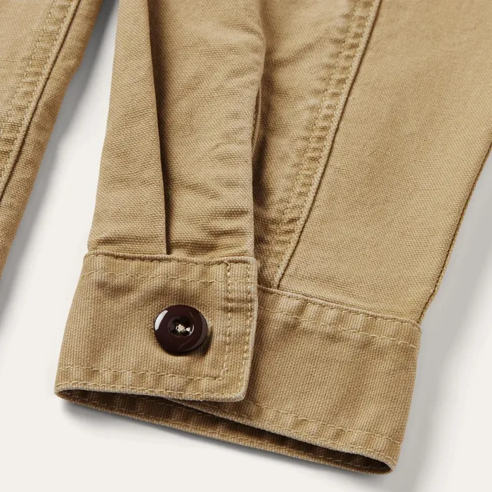 Stetson Jackets Men Camel Stretch Canvas Shirt Jacket Brown