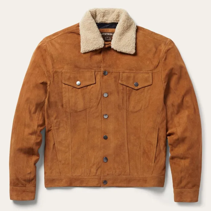 Stetson Jackets Men Classic Suede Jacket Tan