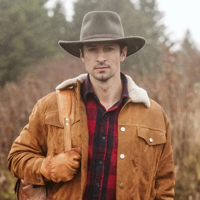 Stetson Jackets Men Classic Suede Jacket Tan
