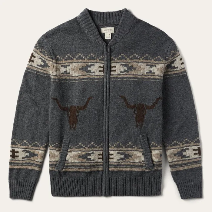 Stetson Jackets Men Longhorn Cardigan Grey
