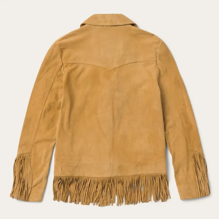 Stetson Jackets Women Fringe Suede Jacket Tan