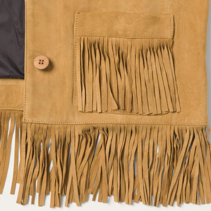 Stetson Jackets Women Fringe Suede Jacket Tan