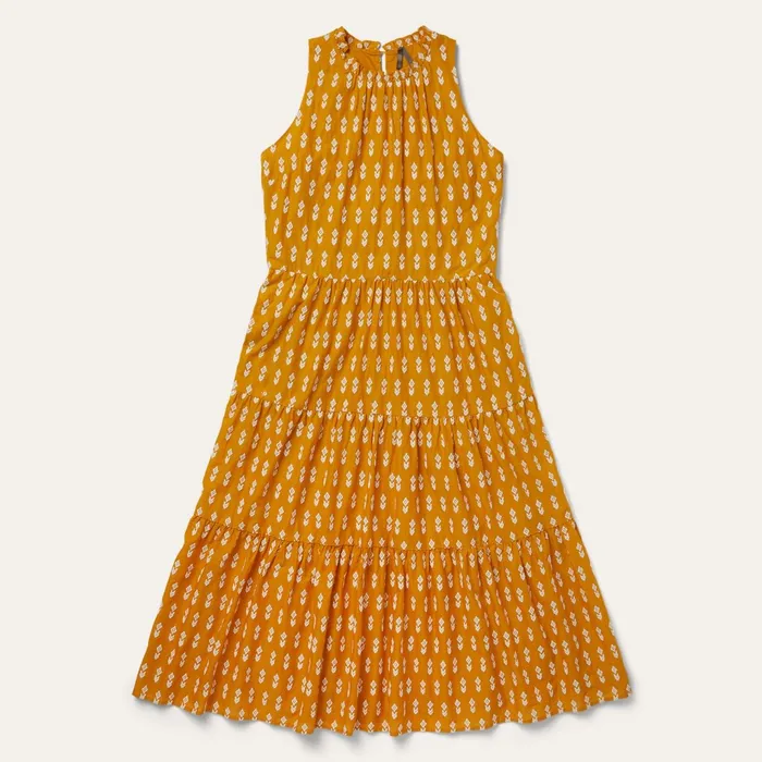 Stetson Midi Women Aztec Dress Yellow