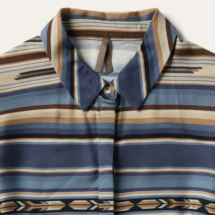 Stetson Midi Women Indigo Serape Print Dress Blue