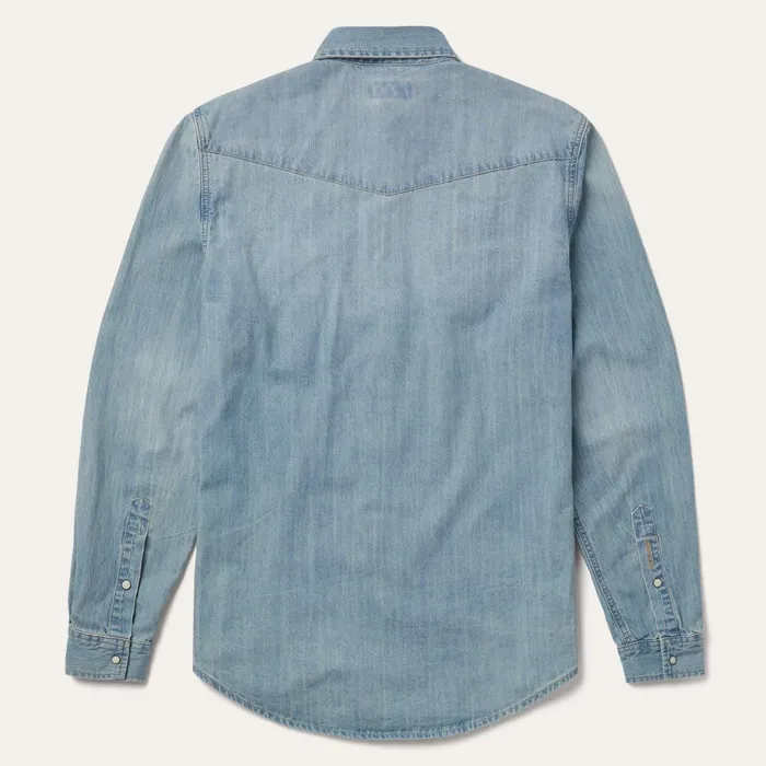 Stetson Modern Cut Men LongSleeved Denim Shirt Blue