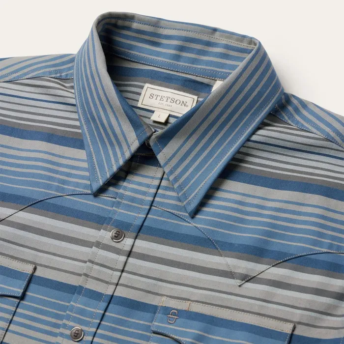 Stetson Modern Cut Men Serape Stripe Western Shirt Serape Stripe Western Shirt
