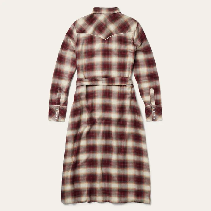 Stetson Shirt Dresses Women Black Cherry Plaid Shirt Dress Red