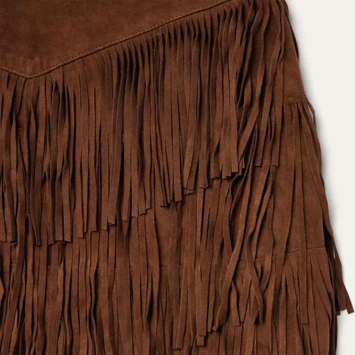 Stetson Skirts and Shorts Women Lamb Suede Fringe Mini Skirt Brown