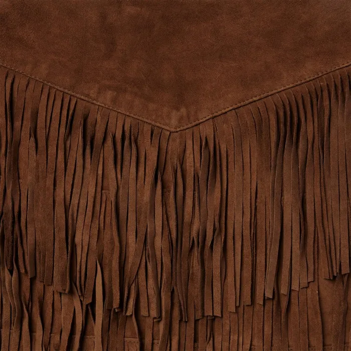 Stetson Skirts and Shorts Women Lamb Suede Fringe Mini Skirt Brown