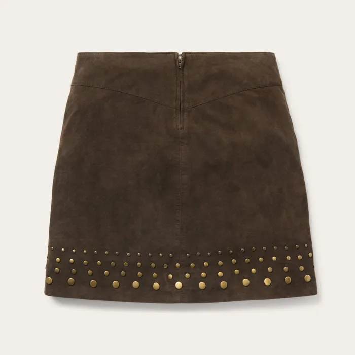 Stetson Skirts and Shorts Women Lamb Suede Skirt With Nailheads Brown Stetson Skirts and Shorts Women Lamb Suede Skirt With Nailheads Brown