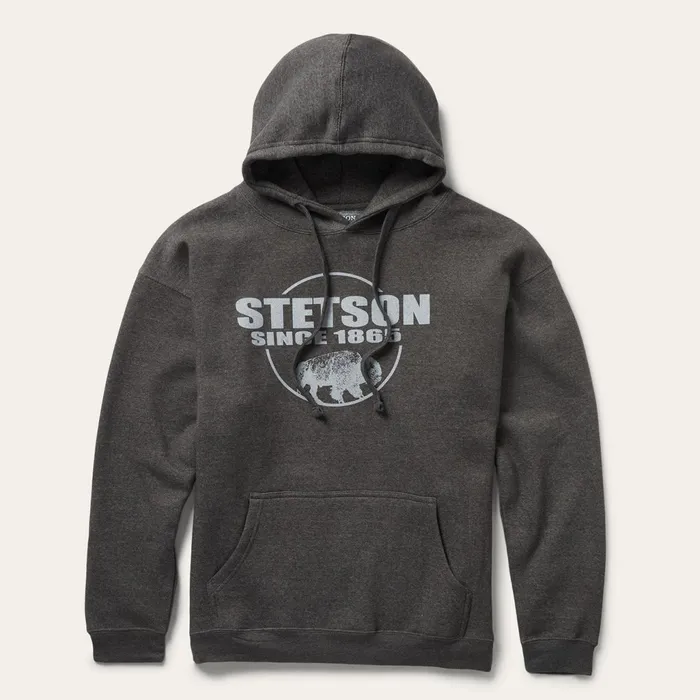 Stetson Sweaters and Hoodies Men Bison Hoodie Grey